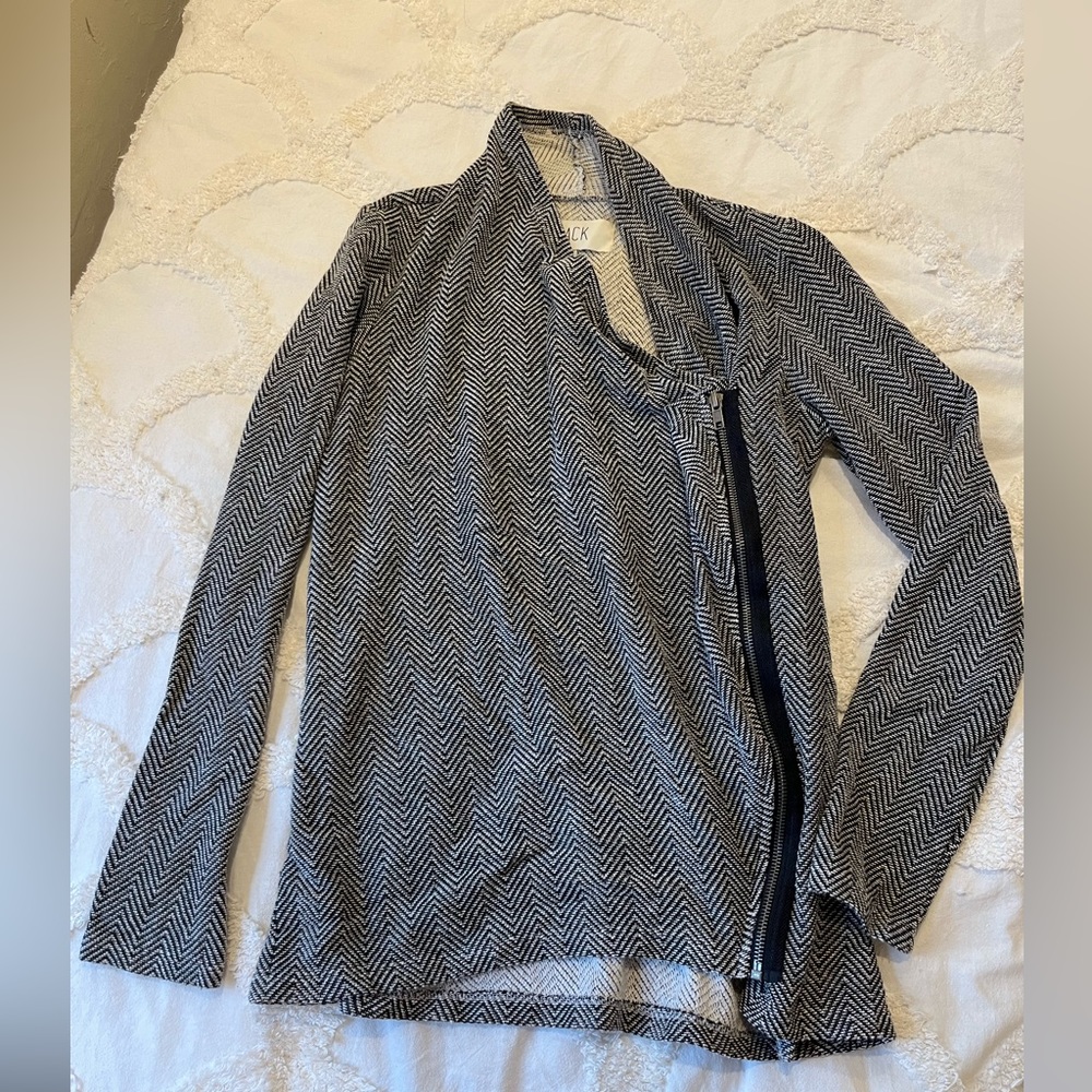 Black and white zip-up jacket